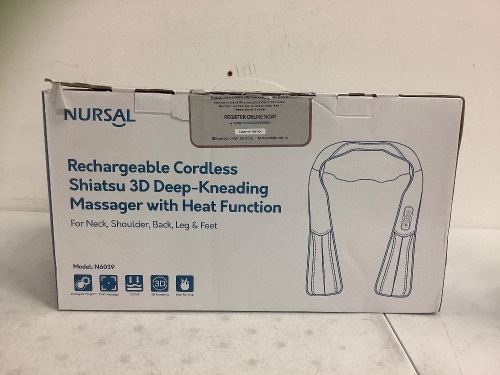 Rechargeable Deep Kneading Massager with Heat, Appears New - Lot 821