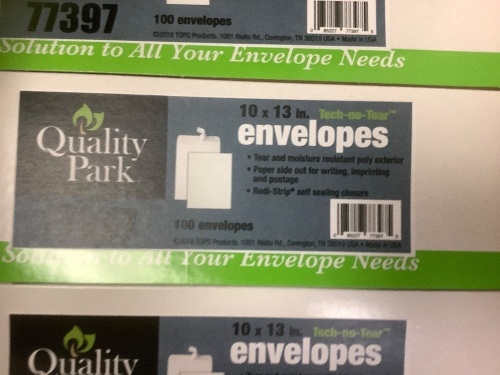 Quality Park 10x13" Envelopes, 5 Boxes of 100ea, Appears New - Lot 829