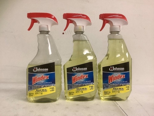 Lot of (3) Windex Multi Surface Spray, 2 New, 1 Partially Used - Lot 860