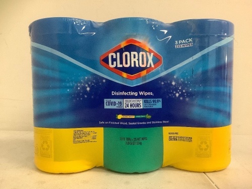 3 Pack Clorox Disinfecting Wipes, New - Lot 893