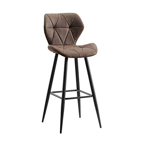Faux Leather Bucket Back Bar Stool with Metal Frame  - Lot 107