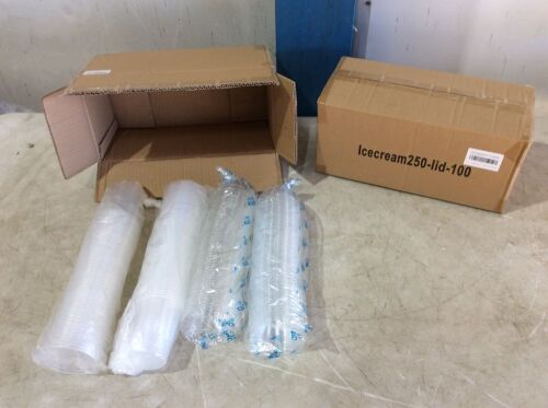 Lot of (2) Cases of 8oz Clear Plastic Cups with Dome Lids, 100 Sets - Lot 139