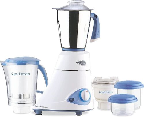 Preethi Blue Leaf Platinum 3-Jar Mixer Grinder, 550-Watt - Lot 155