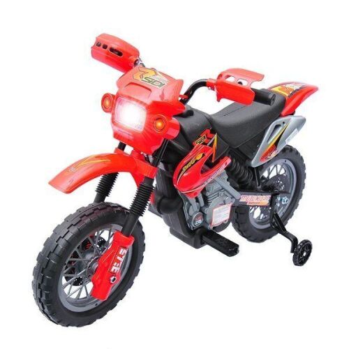 Aosom 6V Kids Electric Battery-Powered Ride-On Motorcycle Outdoor Recreation Dirt Bike Toy with Training Wheels for 3 - 6 Years Old - Lot 162