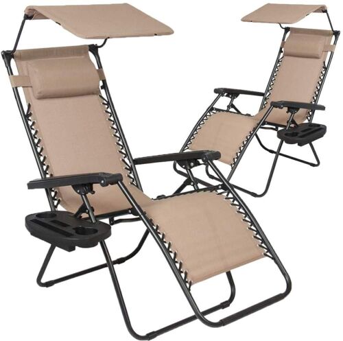 Set of 2 Zero Gravity Patio Recliner Lounge Chairs - Lot 337