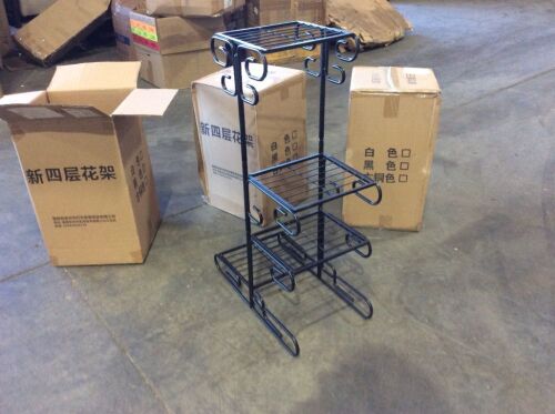 Lot of (3) Black Metal Plant Stands  - Lot 420
