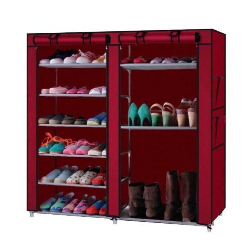 Lot of (3) Double Row 9-Compartment Shoe Racks - Lot 425