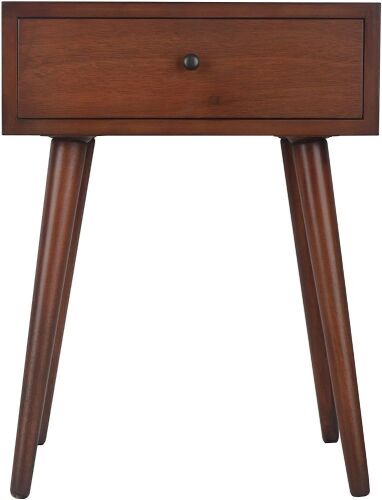 Décor Therapy Mid Century One Drawer Side Table Wood Light Walnut - Lot 449