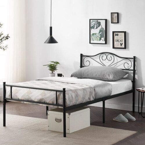 VECELO Contemporary/Modern Metal Storage Platform Bed, Twin - Lot 550