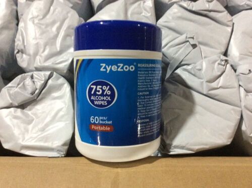 Lot of (480) Individually Wrapped ZyeZoo 75% Alcohol Wipes, 60 Wipes - Lot 579