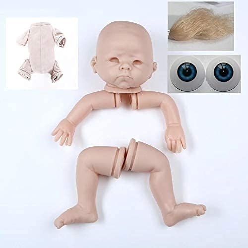 Lot of (3) Angelbaby 22" Unpainted Reborn Baby Doll Kits, Soft Silicone Head and 3/4 Limbs with Cloth Body, Acrylic Eyes, Mohair  - Lot 644