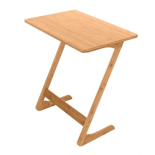 Z-shaped Bamboo Sofa Side Table Snack Tray - Lot 809
