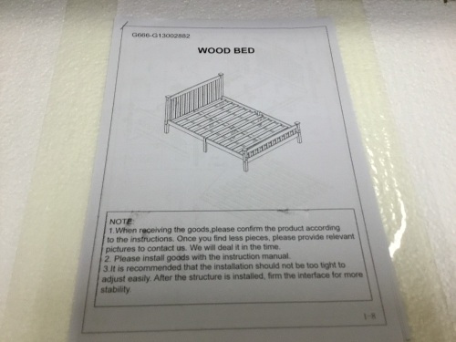 Wood Platform Bed, Unknown Size - Appears New - Lot 110