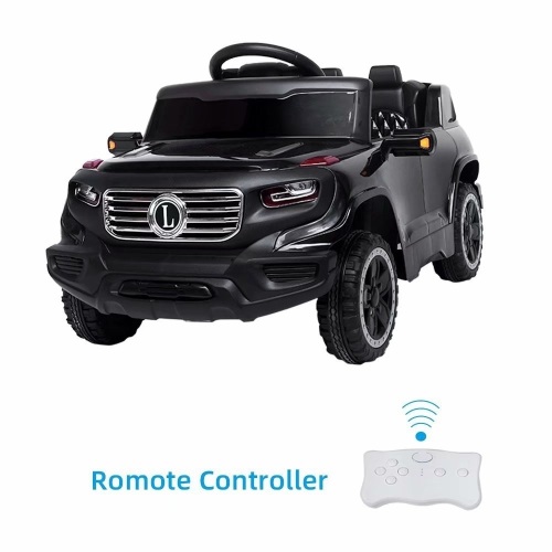 LEADZM Electric Children Car with 35W*1 6V7AH*1 Battery Pre-Programmed Music and Remote Control, Black - Appears New  - Lot 116
