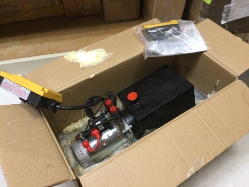 6 Quart Double Acting Hydraulic Pump Remote Control Reservoir Power Unit 12v. Unknown Condition. Untested E-Commerce Return - Lot 240