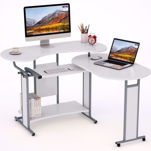 L-Shaped Rotating Corner Computer Desk with Minor Cosmetic Damage - E-Comm Return, Condition Unknown - Lot 305