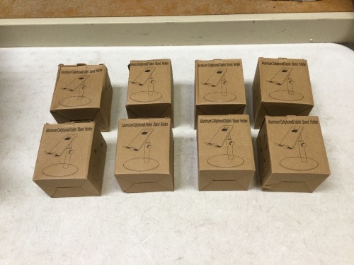 Lot of (8) New Aluminum Cell Phone/Tablet Stand Holders - Lot 306