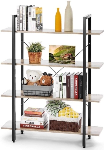 4-Tier Industrial Style Bookcase. Appears New - Lot 317