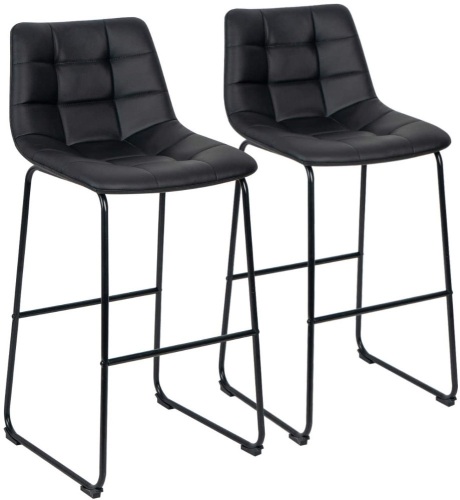 Set of 2 Pub Height Bar Stools with Back, PU Leather. Appear New - Lot 318