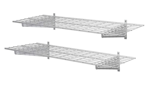 Muscle Rack HWS4818-2PKW Heavy-Duty 48" 2 Pk Wall Shelf, 11" Height, 48" Width, 18" Length, (Pack of 2). NEW - Lot 345