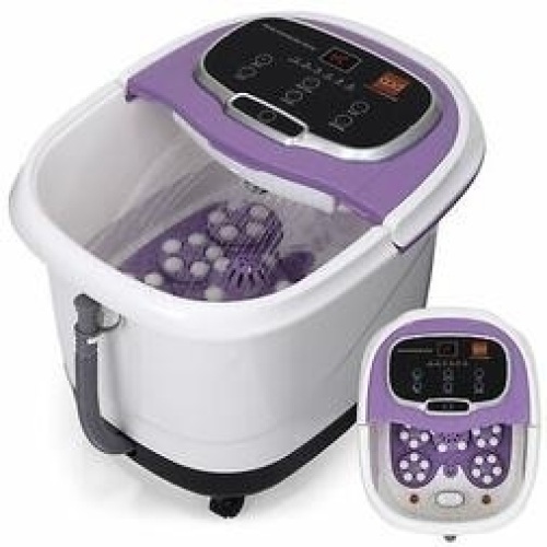 Automatic Heated Shiatsu Massage Foot Bath Spa w/ Pumice Stone, Purple/White. NEW - Lot 350