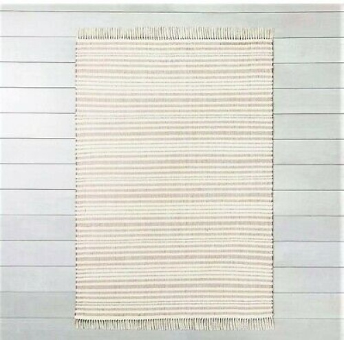 Hearth & Hand Rusty Red Stripe with Fringe Area Rug, 5' x 7'. NEW - Lot 354