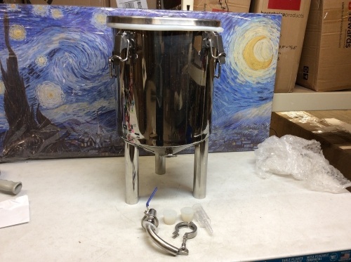 Stainless Steel Brew Bucket Fermenter. Needs New Lid Gasket. Approximately 4-Gallons - Lot 411