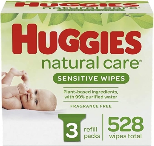Huggies Natural Care Sensitive Baby Wipes, Unscented, 3 Refill Packs - New  - Lot 469
