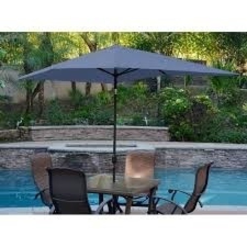 Jeco 10' Aluminum Market Patio Umbrella with Crank in Blue - Appears New - Lot 480