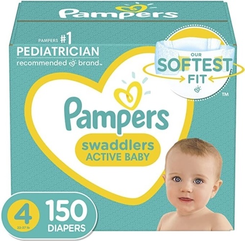 Pampers Swaddlers Baby Diapers, Size 4, 150 Ct - New  - Lot 481