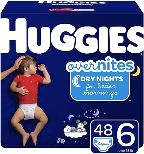Huggies Overnites Nighttime Diapers, Size 6, 48 Ct - New  - Lot 484