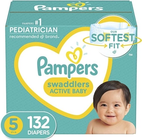 Pampers Swaddlers Baby Diapers, Size 5, 132 Ct - New  - Lot 485