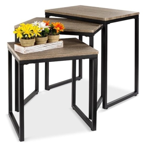 3-Piece Modern Stackable Nesting Coffee Table Home Accents Set. Appears New - Lot 534