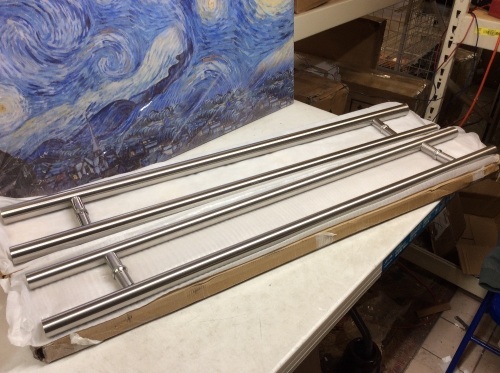 48" Stainless Steel Commercial Door Pull Handles. Appear New - Lot 636