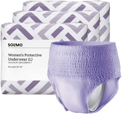 Solimo Incontinence & Postpartum Underwear for Women, Maximum Absorbency, Large, 54 Count - New - Lot 699