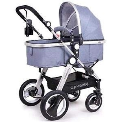 Belecoo Baby Stroller for Newborn and Toddler - Convertible Bassinet Stroller Compact Single Baby Carriage Toddler Seat Stroller Luxury Stroller with Cup Holder (Linen Blue). NEW - Lot 702