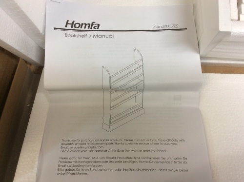 Homfa White Bookshelf. Appears New - Lot 709