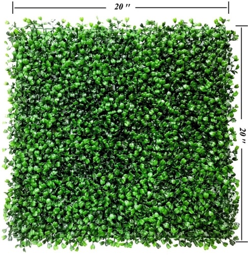 BESAMENATURE 12 Piece Artificial Boxwood Hedge Panels, 20" x 20". Appears New - Lot 716