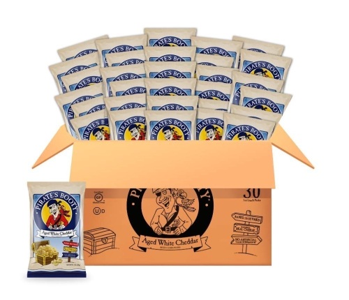 Pirate's Booty Cheese Puffs, Aged White Cheddar, 1oz Individual Snack Sized Bags (Pack of 30) - Lot 719
