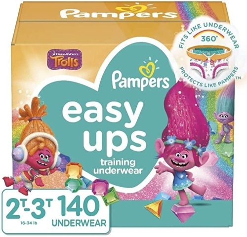 Pampers Easy Ups Training Pants Girls and Boys, Size 4, 140 Count - New  - Lot 723