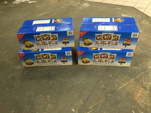 Lot of (4) Cases of (24) Pirate's Booty Aged Cheddar Lunch Packs, White, 0.5 Ounce - Lot 776
