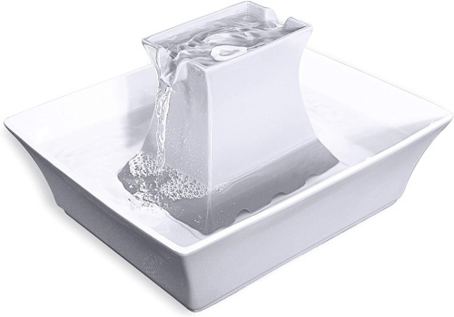 PetSafe Cat and Dog Water Fountain - Automatic Water Dispenser - Drinkwell Pagoda Ceramic Fountain for Pets - Filter Included - 70 oz. NEW - Lot 809