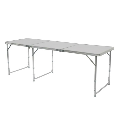 White Rectangular Adjustable Folding Table - Appears New with Damage, See Pics - Lot 870