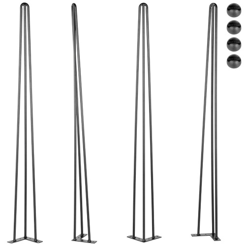 30" Coffee Table Metal Hairpin Legs Solid Carbon Steel Bar Black Set Of 4. Appear New  - Lot 871