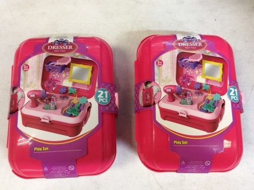 Lot of (2) New 21-Piece Plastic Makeip Play Sets - Lot 887