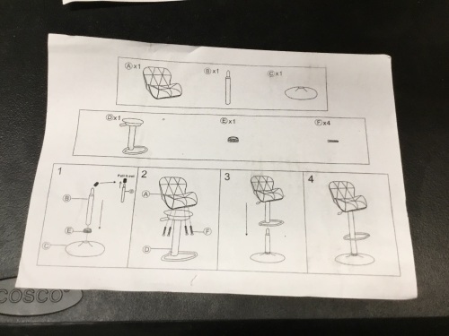 Set of 2 Houssem Counter Height Adjustable 360 Swivel Upholstered Bar Stools with Footrest and Backrest - E-Comm Return, Appear New - Lot 926