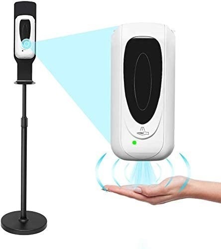 1000ML Automatic Touchless Universal Hand Sanitizer Dispenser Soap Dispenser, 35.4-56 Inches Stainless Steel Floor Stand - Appears New - Lot 934
