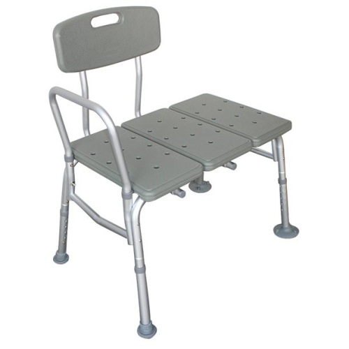 Durable Shower Chair with Armrest and Reversible Backrest, Aluminum Body, Supports up to 330 lbs, Gray - E-Comm Return, Appears New - Lot 938