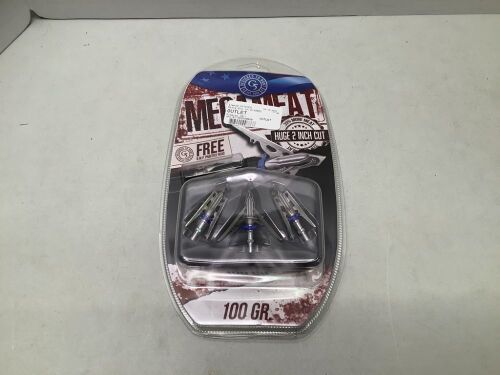 Mega Meet Broadhead 3 pack, 100GR, Appears New - Lot 310