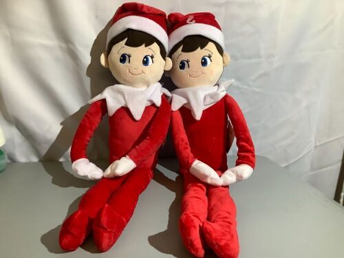 Lot of (2) The Elf on the Shelf Plushee Pals, Appears New - Lot 374
